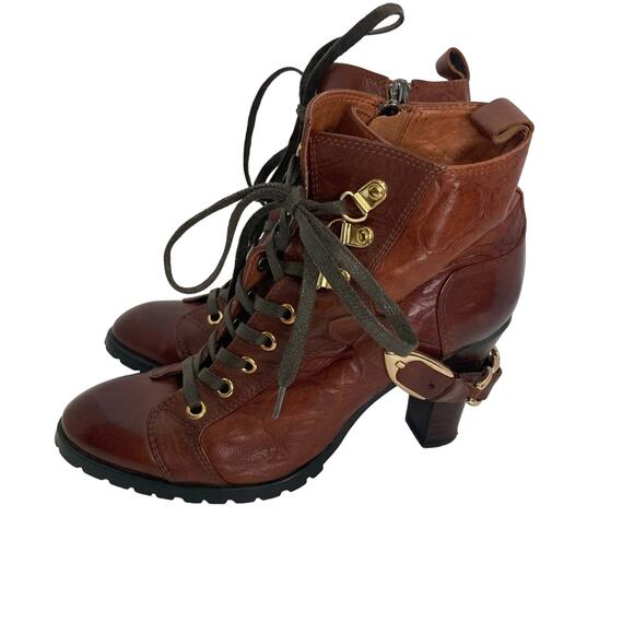 Marc Jacobs Brown Leather Y2K High Heel Booties - Picture 5 of 10